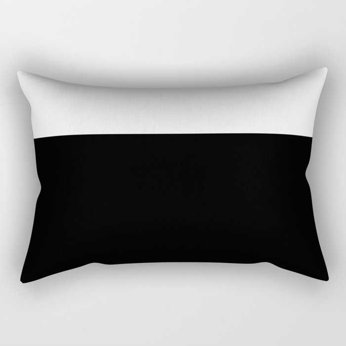 Color Block-Black and White Rectangular Pillow