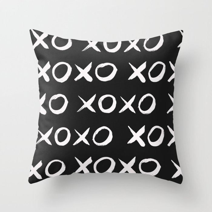 XOXO Hugs Kisses Pattern Throw Pillow