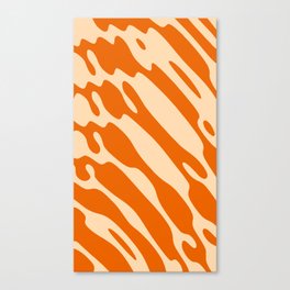 Deep Orange Liquid Tiger Stripes Abstract Vector Design  Canvas Print