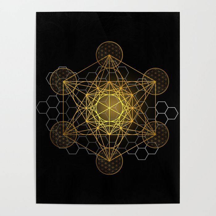 Sacred Geometry Metatrons Cube  Poster