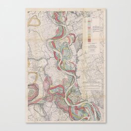 Harold N. Fisk Plate 22-13 Mississippi River Meander Belt Canvas Print