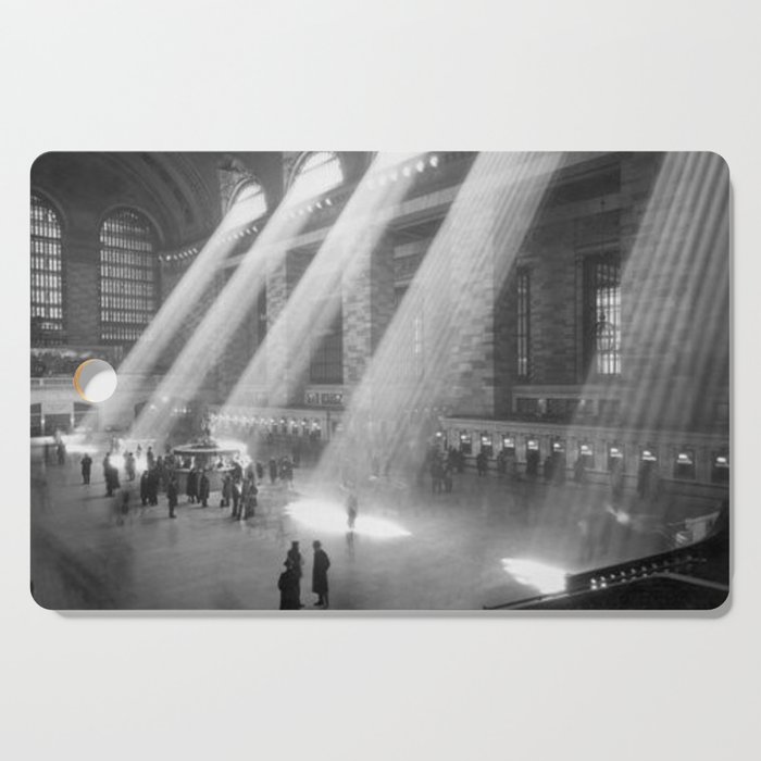 New York Grand Central Train Station Terminal Black and White Photography Print Cutting Board