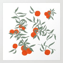 Orange Tree / Pattern / Abstract fruit / Plant / Greek oranges / Wall Art Art Print