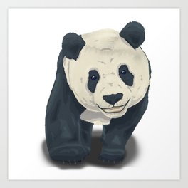 panda bear from the front in watercolor texture Art Print