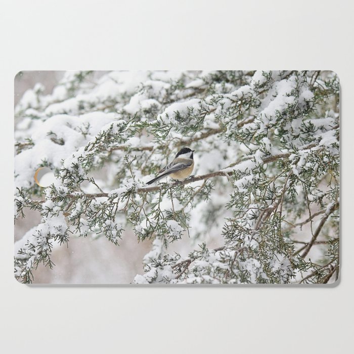 Christmas Chickadee Cutting Board