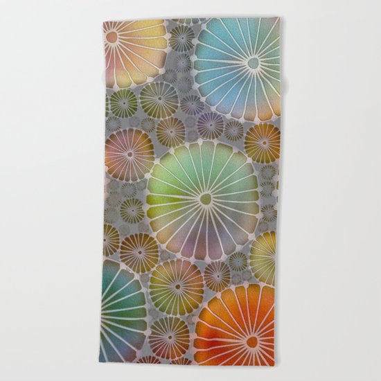 Abstract Floral Circles 4 Beach Towel