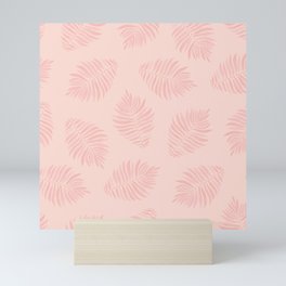 Palm Leaves Falling on Pink Mini Art Print