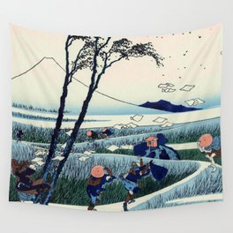 Hokusai -36 views of the Fuji  18 Ejiri in the Suruga province Wall Tapestry