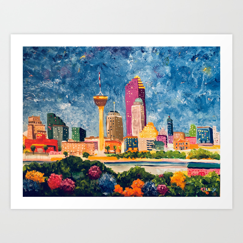 San Antonio Celebration Art Print By Charlesdavidkelley Society6