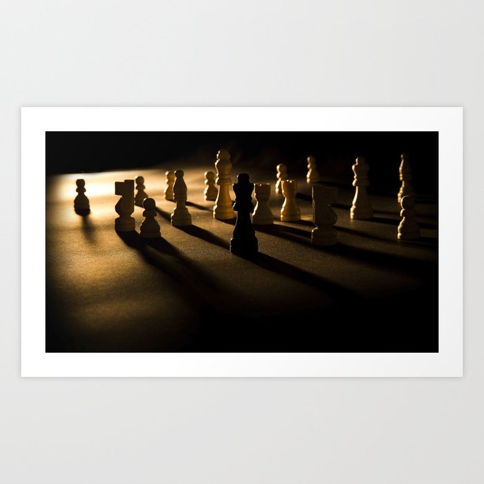 Dark Chess Pieces Art Print