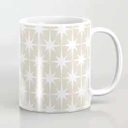 Midcentury Modern Atomic Starburst Pattern in Beige and White  Mug