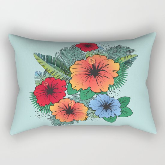 Hawaiian Flowers Rectangular Pillow
