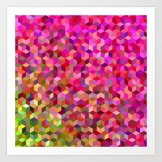Girly cube structure Art Print