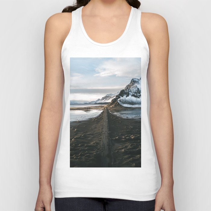 Mountain beach road in Iceland - Landscape Photography Tank Top