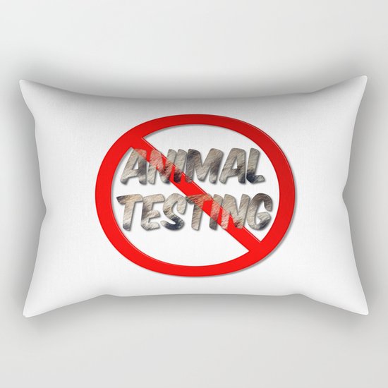 No Animal Testing Sign Rectangular Pillow