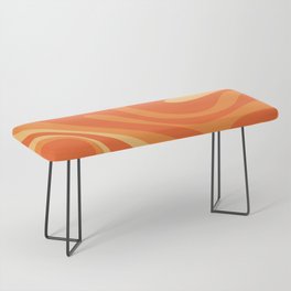 Mod Swirl Retro Abstract Pattern Orange Tangerine Yellow Bench