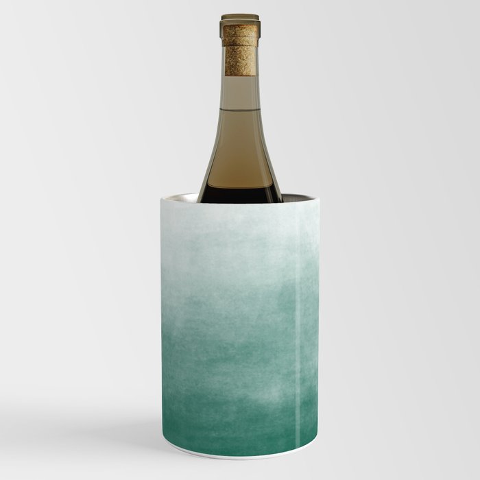 Ombre Paint Color Wash (emerald green/white) Wine Chiller