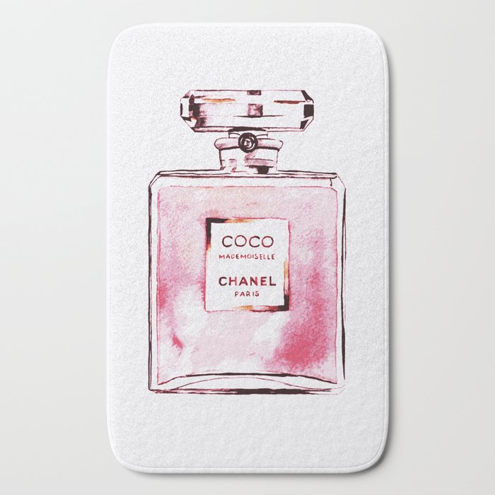 Classic Pink, Perfume bottle, Fashion Cute Minimalism Poster Bath Mat by  myartspace