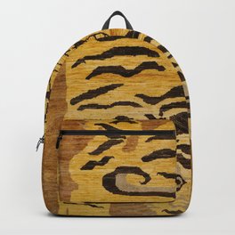 Tiger Rug I 19th Century Authentic Colorful Wild Animal Zoo Vintage Patterns Backpack