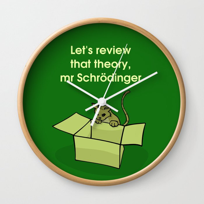 cats and boxes (in green) Wall Clock