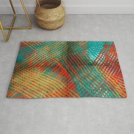 Red and Turquoise Southwestern Weave Rug