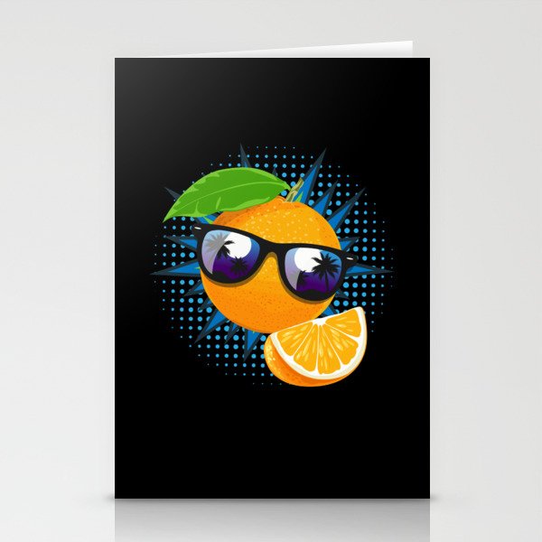 Orange Sunglasses Juice Fruit Stationery Cards