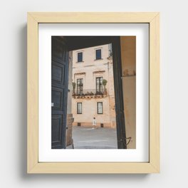 Walking the streets of Italy | Travel Photography | Street Fine Art Photography | Lemon & Peach Recessed Framed Print