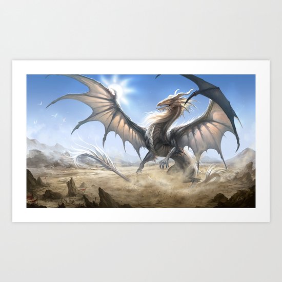 White Dragon Art Print
