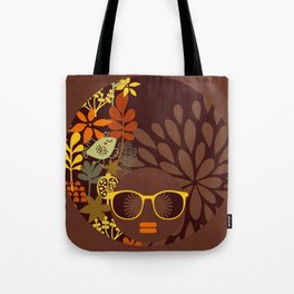 Afro Diva : Sophisticated Lady Retro Brown Tote Bag