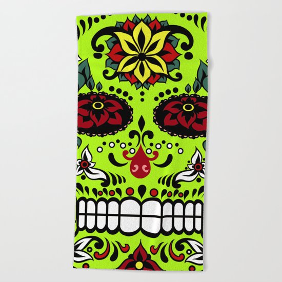 Sugar Skull #7 Beach Towel