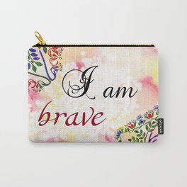 I am brave - motivational affirmations & quotes with mandalas for self-care and recovery Carry-All Pouch