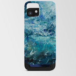  abstract oil painting showing waves in ocean or sea on canvas. Modern Impressionism, modernism, marinism  iPhone Card Case