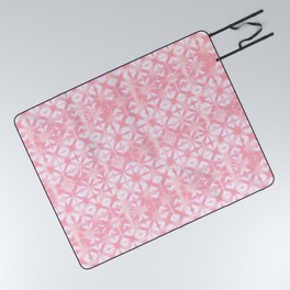 Pink coral grid Picnic Blanket