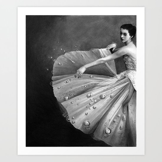 White Morning - graphite pencil drawing Art Print