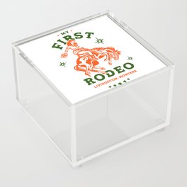 My First Rodeo: Livingston, Montana. Vintage Cowgirl Pinup Art Acrylic Box