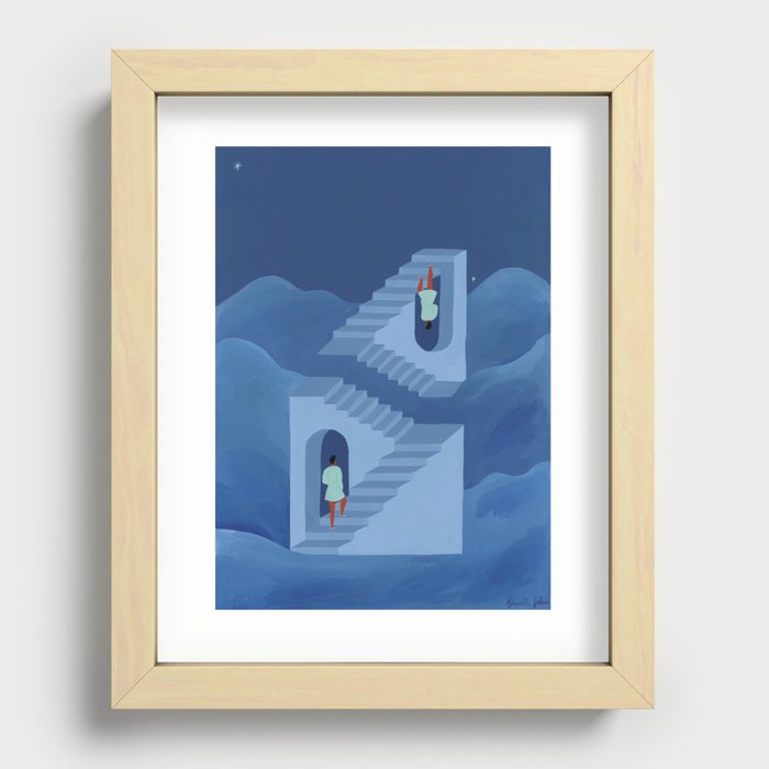 Different Ways to Climb & Unusual Paths Recessed Framed Print