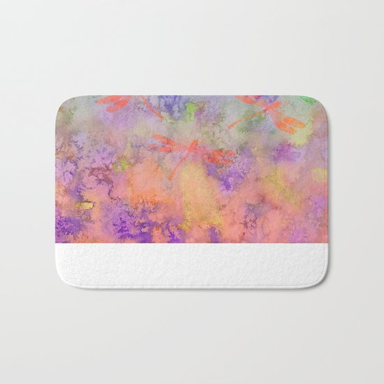 Orange Dragonflies A Bath Mat
