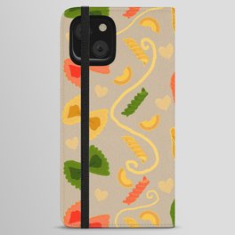 I Love Tri-Color Pasta Pattern iPhone Wallet Case