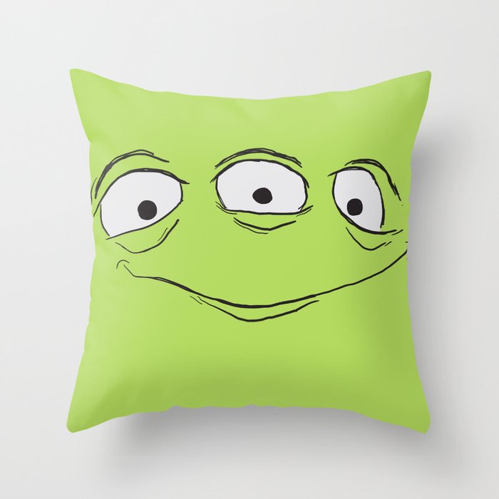 Alien Face Throw Pillow