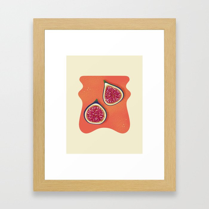 Fresh Cut Figs Framed Art Print