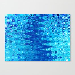 Surrealistic Wavy Pattern In Light Blue Canvas Print