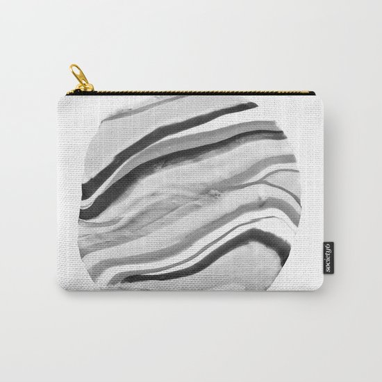 Shadow of Ourselves Marbling Marble Circle World Black and White Carry-All Pouch