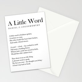 A Little Word - Daniel C Colesworthy Poem - Literature - Typography Print 1 Stationery Card