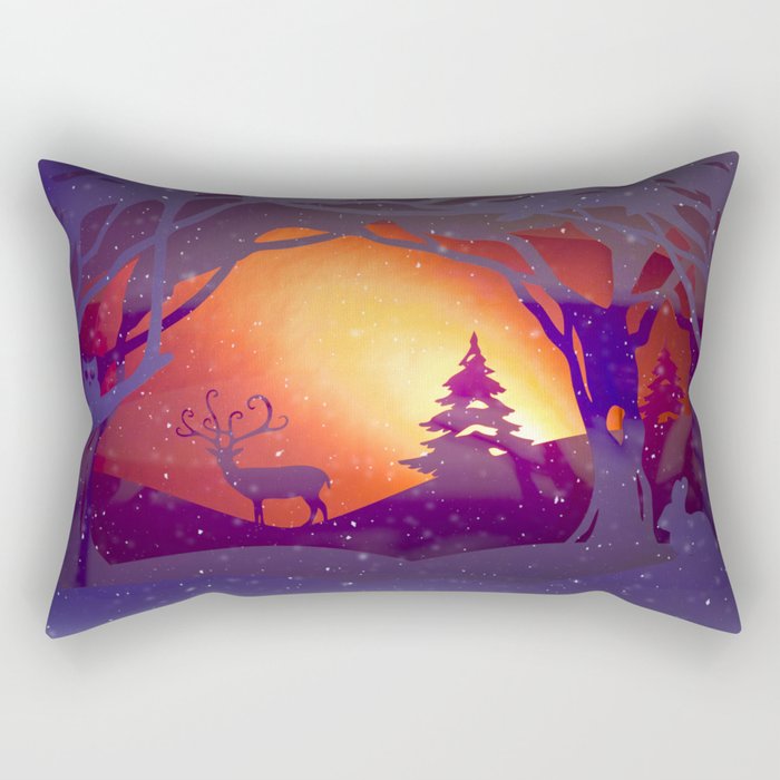 Winter Wonderland in Paper Cut Rectangular Pillow