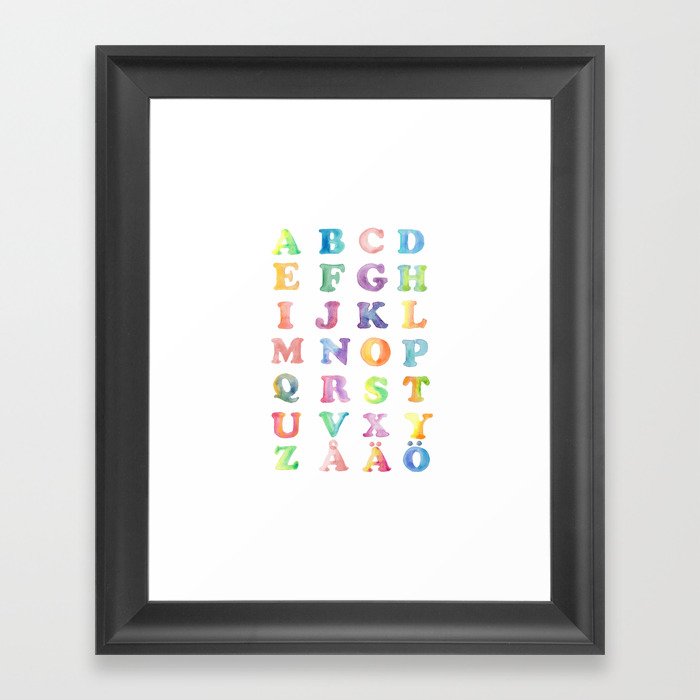 ABC Watercolor for me Framed Art Print