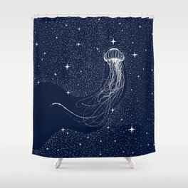 starry jellyfish Shower Curtain