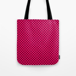 Small Black Crosses on Hot Neon Pink Tote Bag