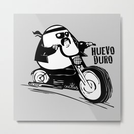 HUEVO DURO (aka HARD BOILED EGG) Metal Print | Comic, Wtf, Borntobewild, Funny, Motor, Hard, Food, Egg, Lol, Hellangels 