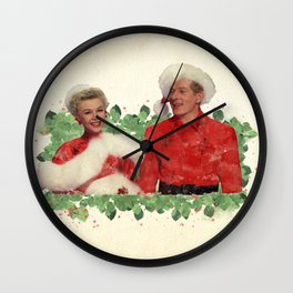 Phil & Judy (White Christmas) Wall Clock | Painting, Classicgoldenage, Veraellen, Vintageholiday, Dannykaye, Judyhaynes, Red, Digital, Phildavis, Oldhollywood 