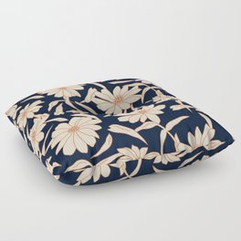 Charismatic Floral on Navy Blue Floor Pillow
